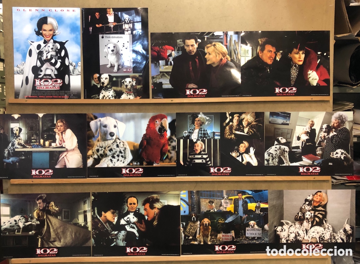 Cinema: ADB57 102 DALMATAS WALT DISNEY GLENN CLOSE SET COMPLETO 12 FOTOCROMOS ORIGINAL ESTRENO