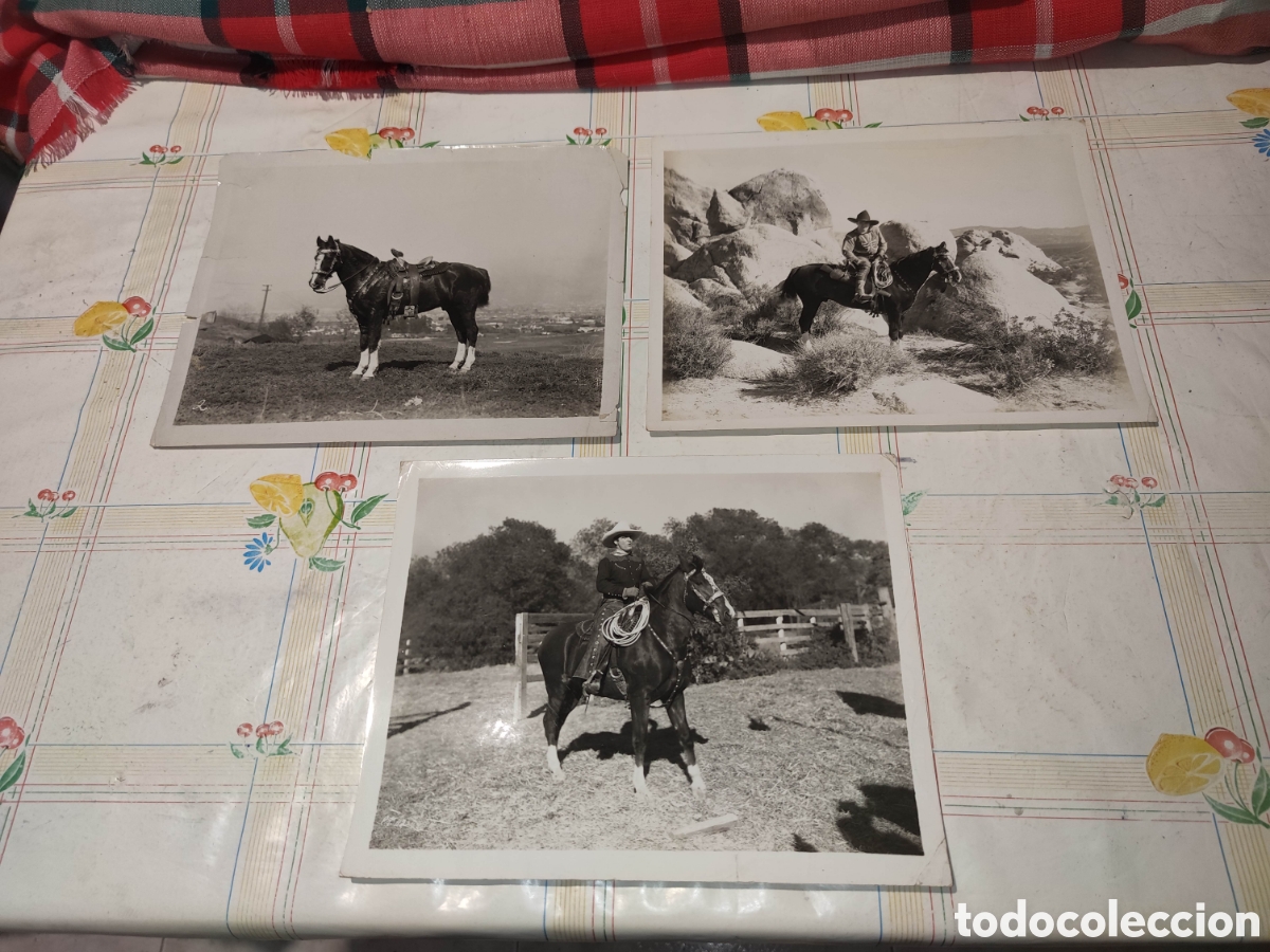 Cine: 3 Fotos - Tony the horse - Tom Mix - Original de distribuidora - Western - The Texas Bad Man -