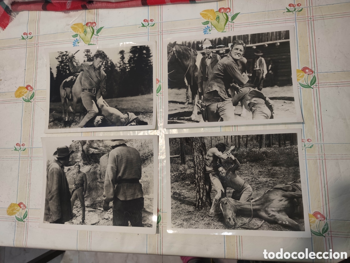 Cine: Lote 4 Fotos - Pacto de honor - The Indian Fighter - Kirk Douglas - Original de distribuidora