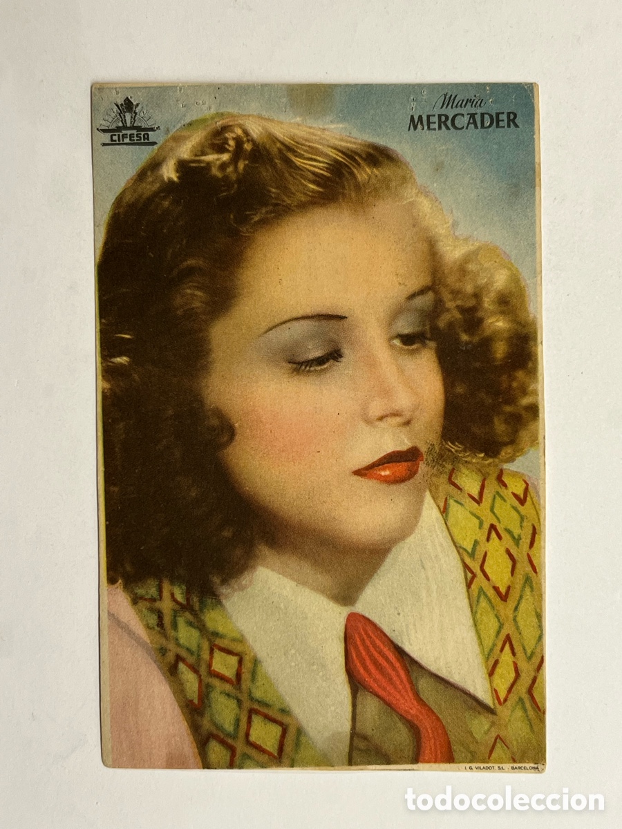 Cine: MAR&Iacute;A MERCADER.. Cifesa., Reverso nombres coleccionistas de MONTILLA.. ??