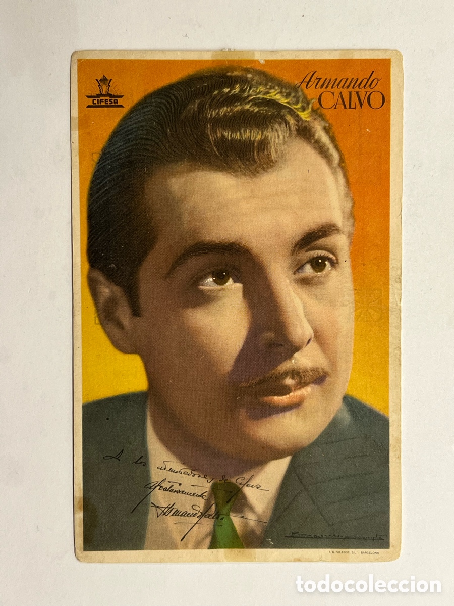 Cine: ARMANDO CALVO.., Cifesa. Reverso Publicidad IMPERIAL CINEMA. LA L&Iacute;NEA (C&aacute;diz)