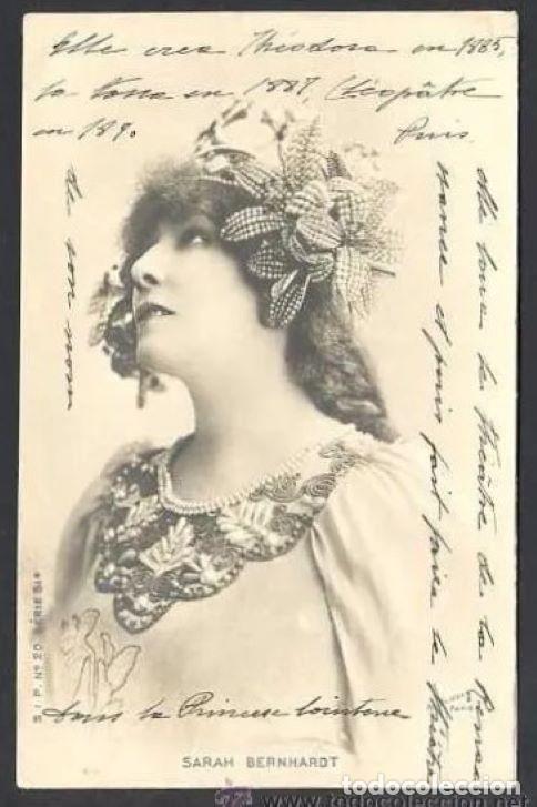 Cin&eacute;ma: *Sarah Bernhardt* Foto Reutlinger, SIP n&ordm; 20 serie 51. Frontal escrito. Ver dorso.