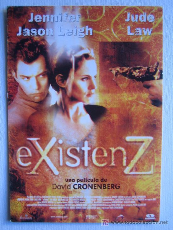 Cine: Existenz - folleto mano original postal - David Cronenberg jude law Jennifer Jason Leigh