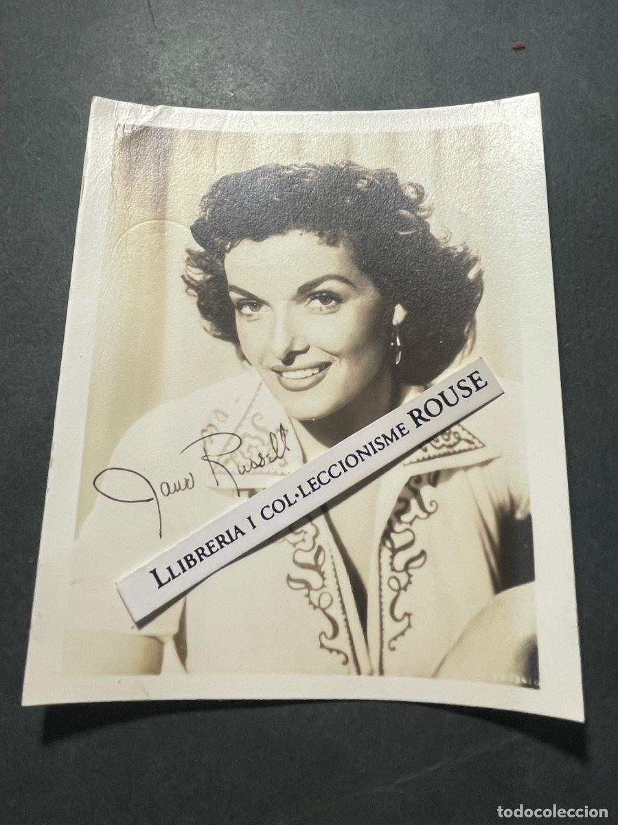 Cine: ARTISTAS - ANTIGUA FOTOGRAFIA - JANE RUSSELL - FIRMA IMPRESA SOBRE LA FOTOGRAFIA 12,5X10M.