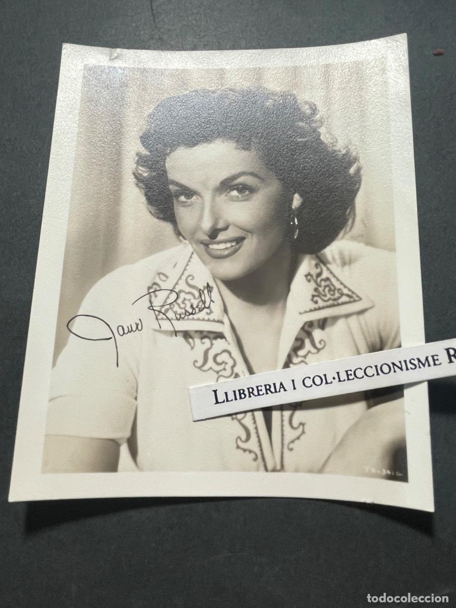 Cine: ARTISTAS - ANTIGUA FOTOGRAFIA - JANE RUSSELL - FIRMA IMPRESA SOBRE LA FOTOGRAFIA 12,5X10M.