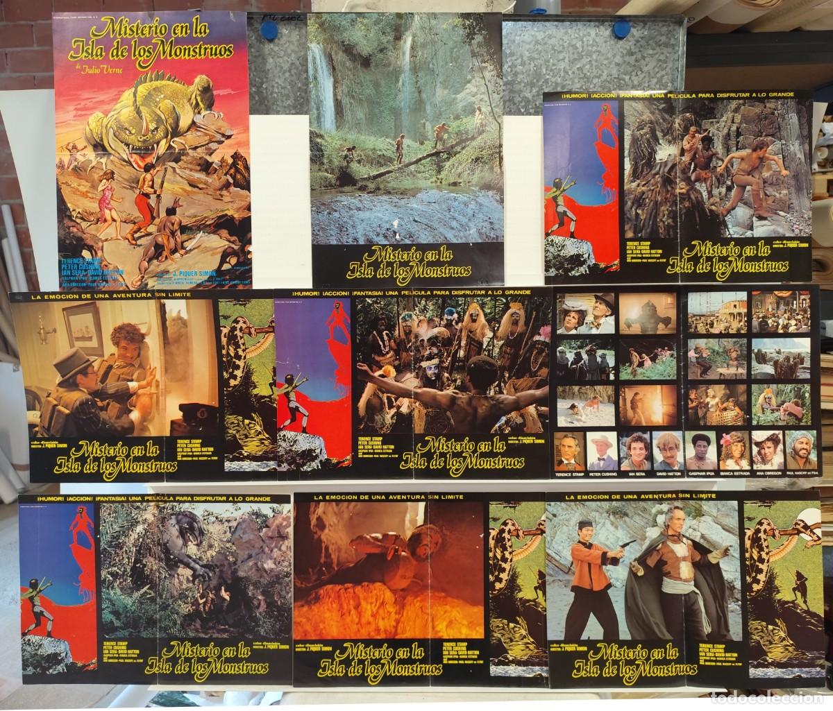 Cine: MISTERIO EN LA ISLA DE LOS MONSTRUOS. J. PIQUER SIMON, Terence Stamp Peter Cushing. 9 FOTOCROMOS