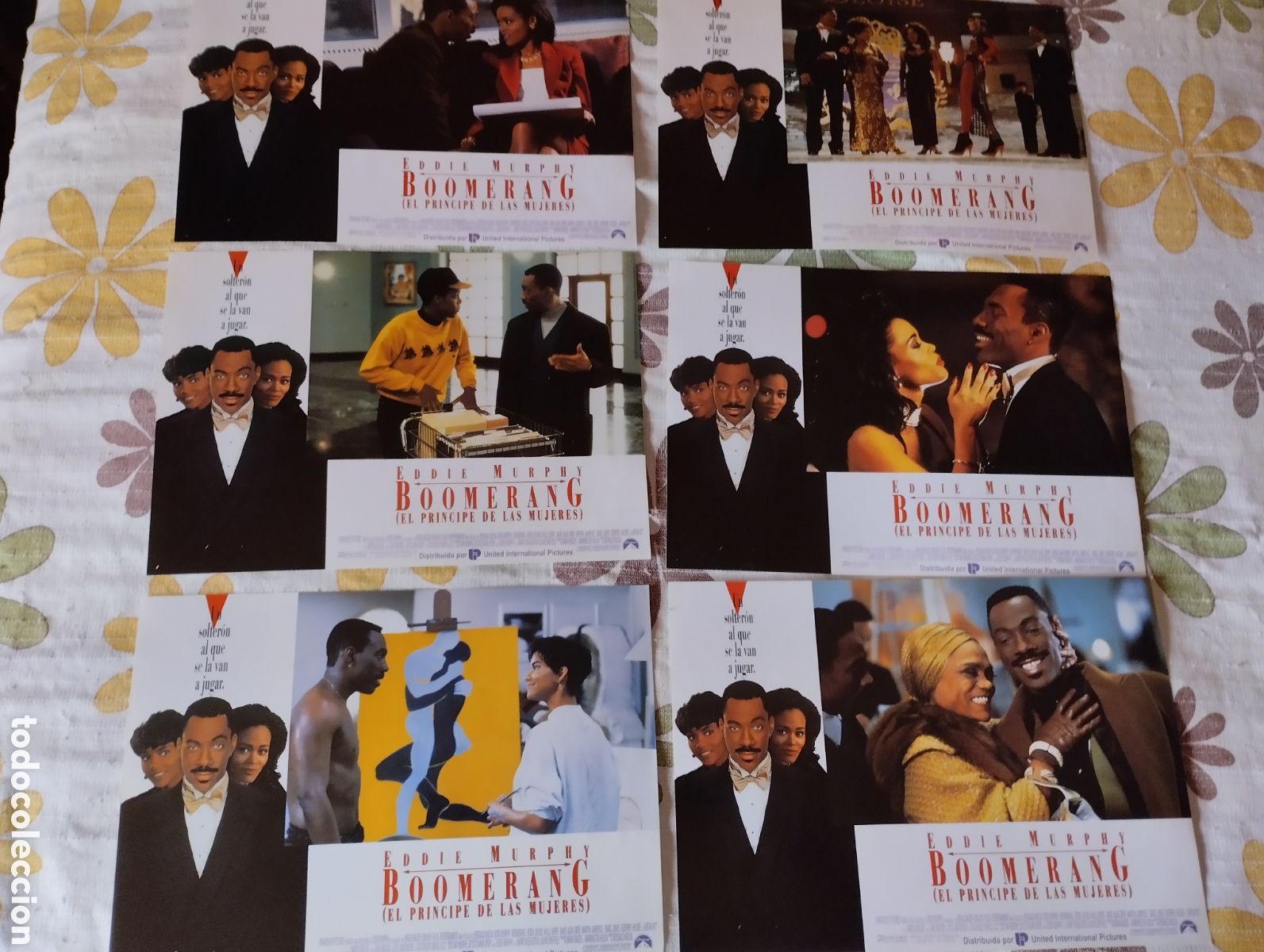 Cine: 12 FOTOCROMOS + TRIPTICO DE CINE - BOOMERANG EL PRINCIPE DE LAS MUJERES - SET COMPLETO - EDDIE MURPH