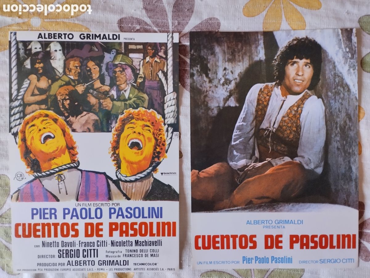 Cine: 12 FOTOCROMOS - CUENTOS DE PASOLINI - SET COMPLETO