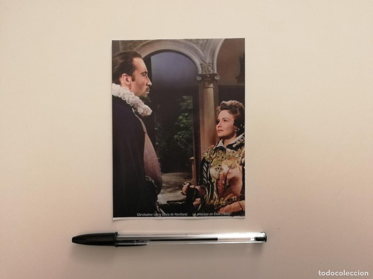 Cine: TARJETA ACARTONADA -10*15- LA PRINCESA DE EBOLI - OLIVIA DE HAVILLAND - CHRISTOPHER LEE