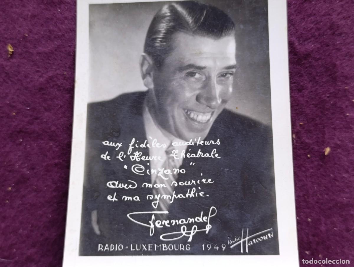 Cin&eacute;ma: Antigua Fotograf&iacute;a de Actor c&oacute;mico, Fernandel, pieza promocional de 1949 para oyentes de radio