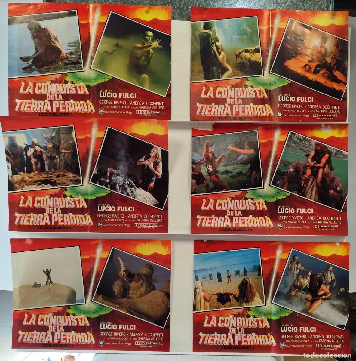 Cine: LA CONQUISTA DE LA TIERRA PERDIDA. LUCIO FULCI. 6 FOTOCROMOS, COMPLETO. 48 X 34 cm