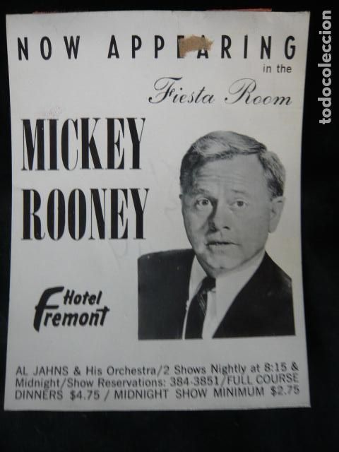 Cinema: MICKEY ROONEY ACTOR CON LEWIS STONE ANTIGUA FOTOGRAFIA ORIGINAL 9,5 X 12 CM