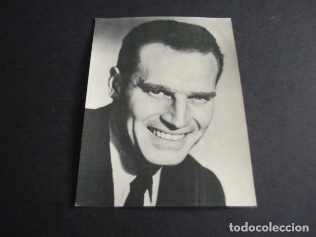 Cine: CHARLTON HESTON ACTOR TARJETA PUBLICITARIA
