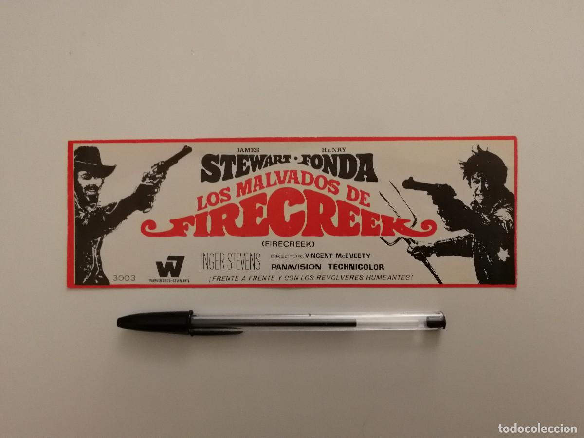 Cine: ANTIGUO ANUNCIO ACARTONADO - Los malvados de Firecreek - JAMES STEWART - HENRY FONDA- WESTERN