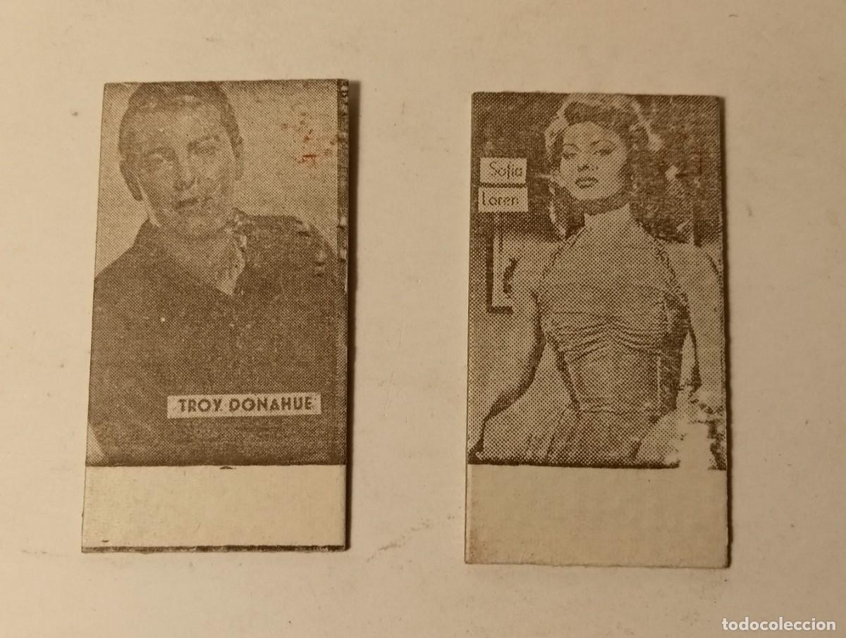 Cine: 2 ETIQUETAS PESAJE ACTORES DE CINE MUY ANTIGUAS