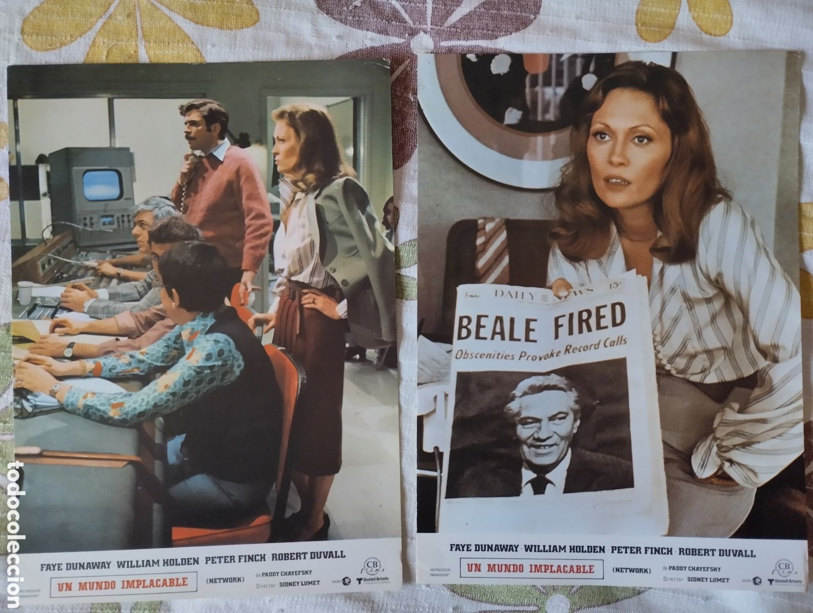 Cine: 12 FOTOCROMOS - NETWORK UN MUNDO IMPLACABLE - SET COMPLETO