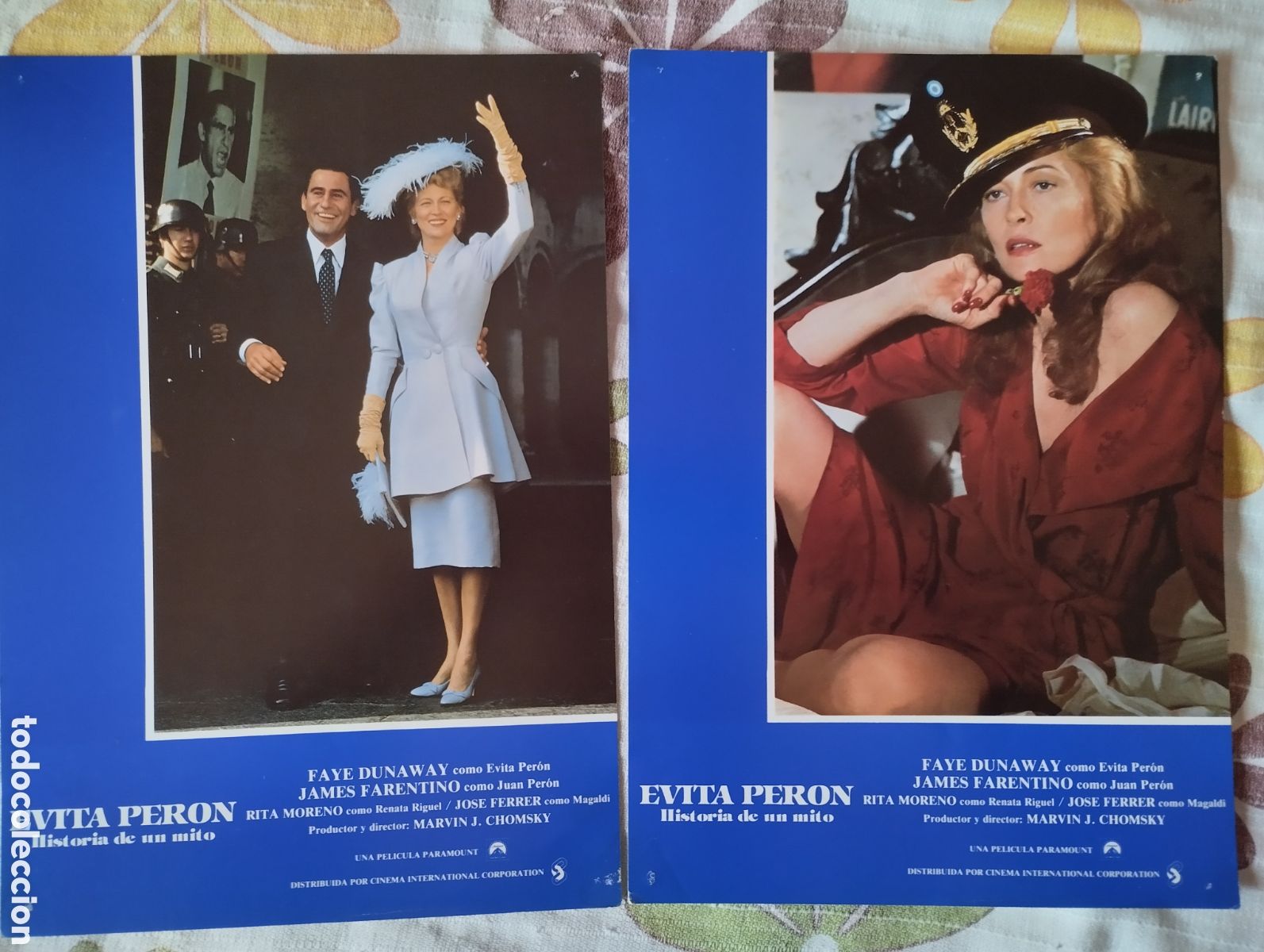 Cine: 12 FOTOCROMOS - EVITA PERON - SET COMPLETO - FAYE DUNAWAY