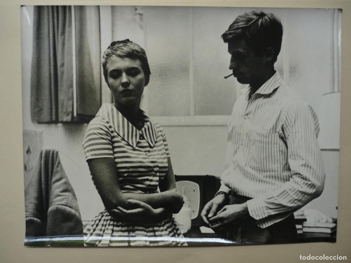 Cine: &Agrave; bout de souffle - foto original b/n - jean luc godard jean paul belmondo jean seberg
