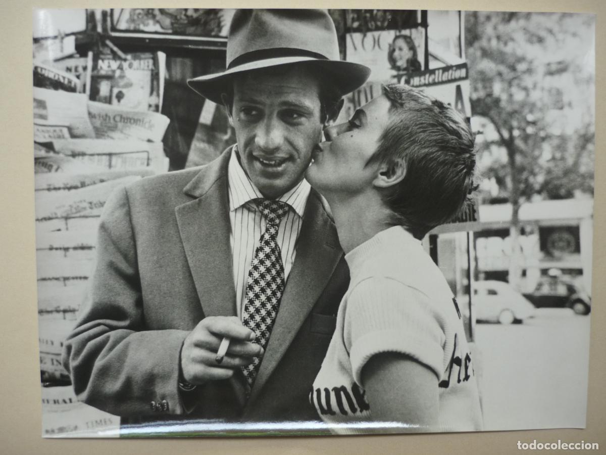 Cine: &Agrave; bout de souffle - foto original b/n - jean luc godard jean paul belmondo jean seberg