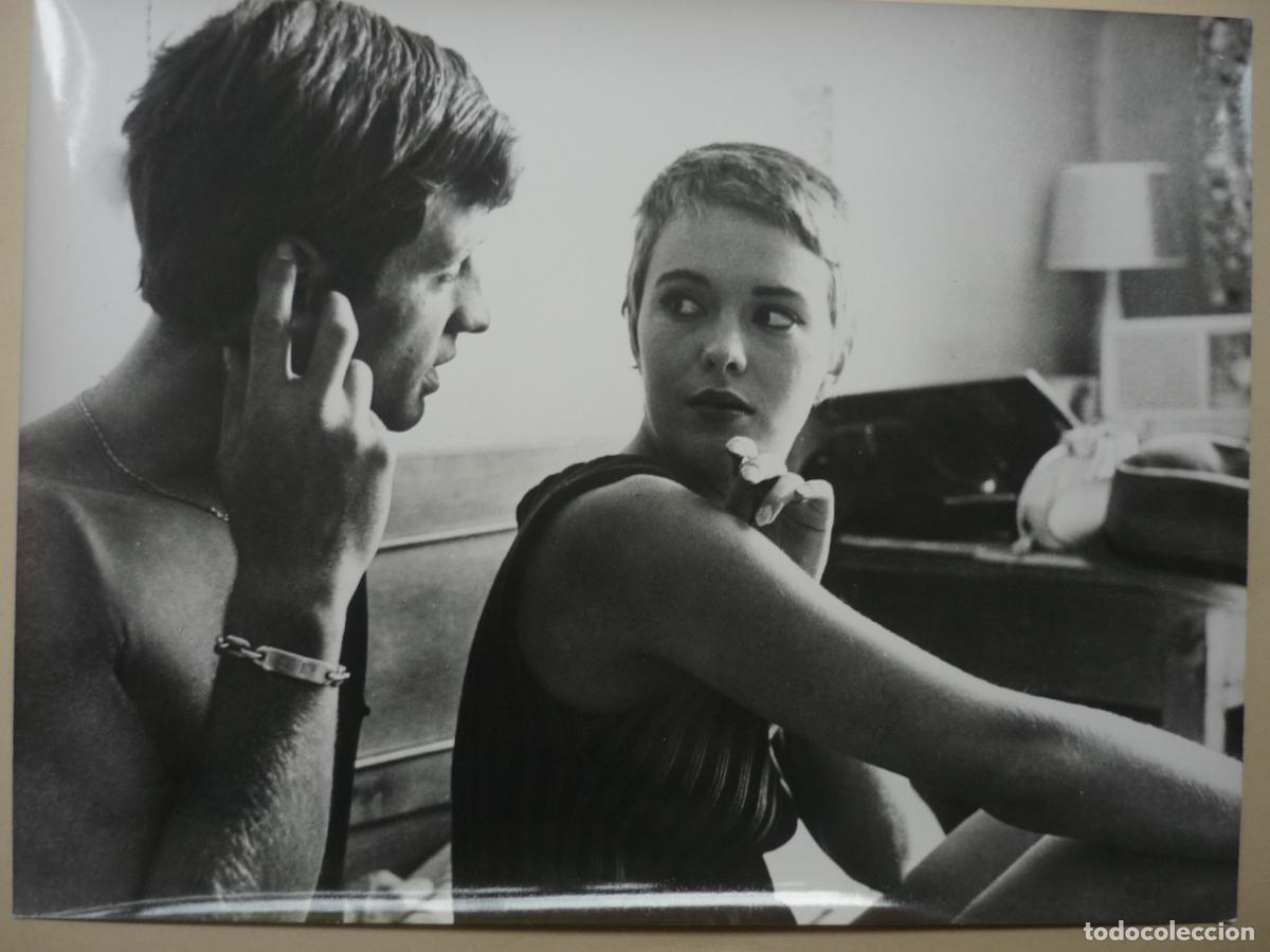 Cine: &Agrave; bout de souffle - foto original b/n - jean luc godard jean paul belmondo jean seberg