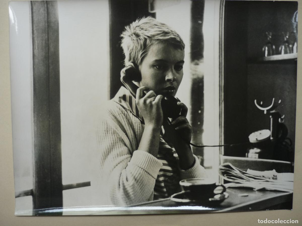 Cine: &Agrave; bout de souffle - foto original b/n - jean luc godard jean seberg al final de la escapada - phone