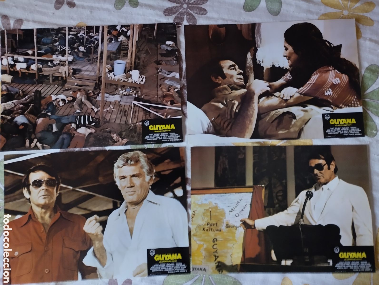 Cine: 12 FOTOCROMOS - GUYANA EL CRIMEN DEL SIGLO - SET COMPLETO