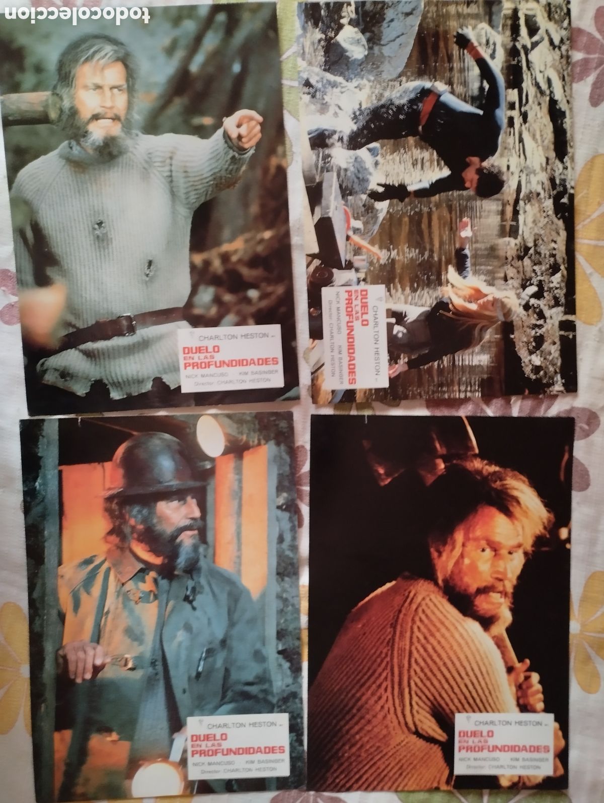 Cine: 12 FOTOCROMOS - DUELO EN LAS PROFUNDIDADES - SET COMPLETO - CHARLTON HESTON