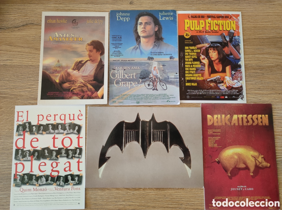Cine: Postales cine Antes Amanecer Gilbert Grape Pulp Fiction Batman 1989 Delicatessen