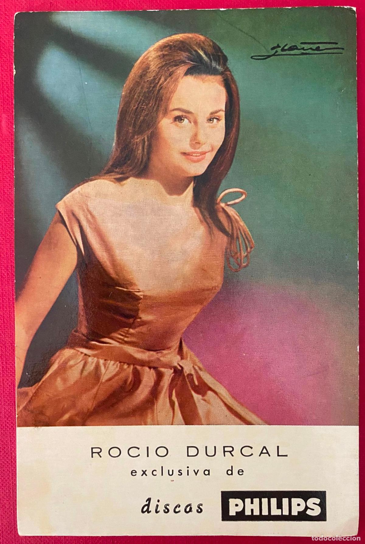 Cine: Postal Roc&iacute;o D&uacute;rcal. Tarjeta de Philips. A&ntilde;os 60