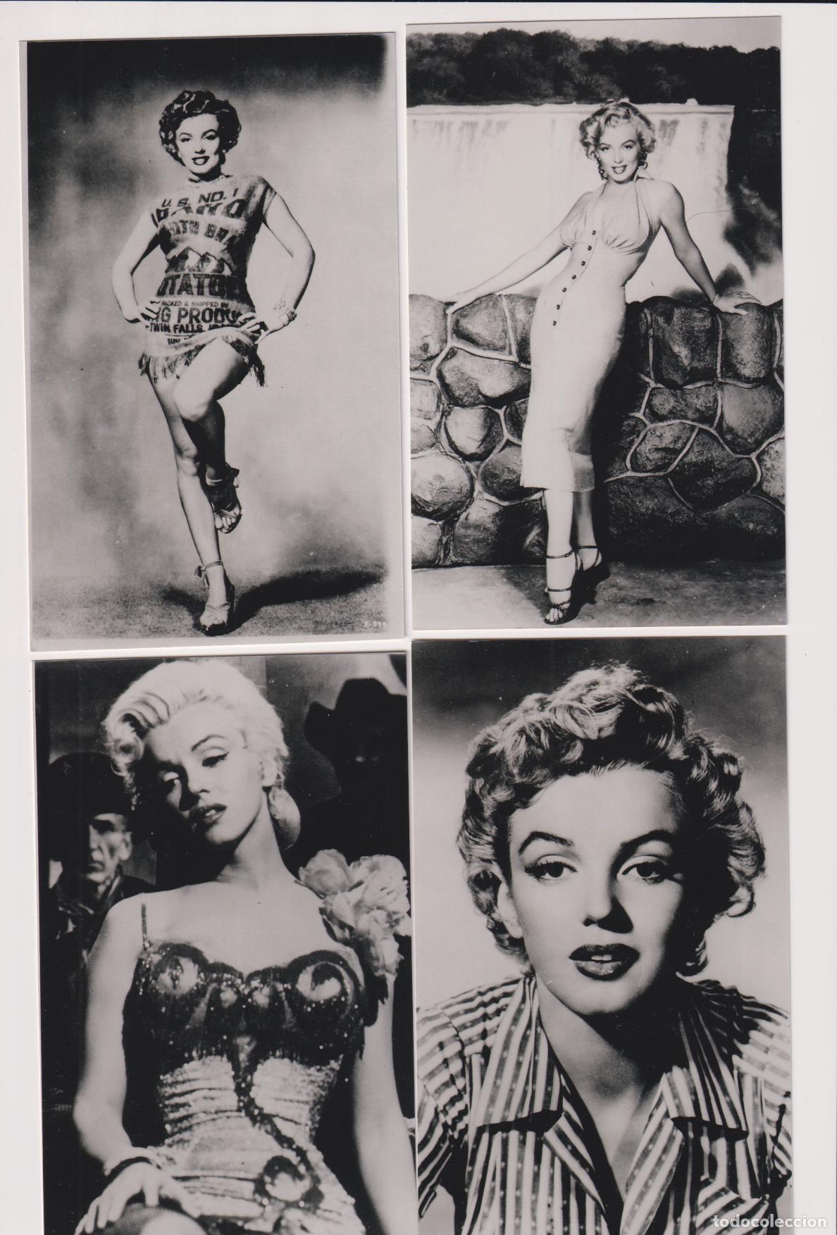 Cine: Marilyn Monroe. Lote de 4 Fotograf&iacute;as Modernas. Reedici&oacute;n de 2004