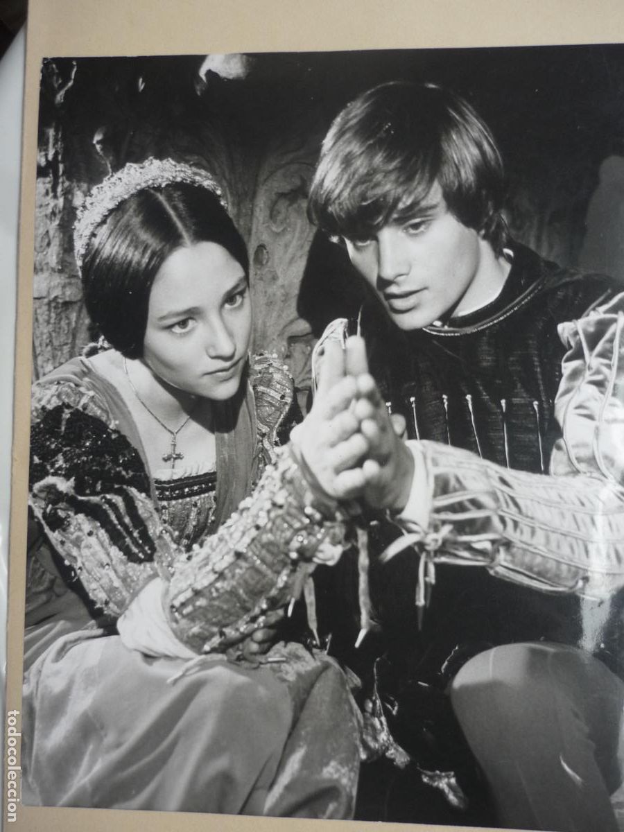 Cine: romeo y julieta - foto b/n original - Franco Zeffirelli Olivia Hussey Leonard Whiting