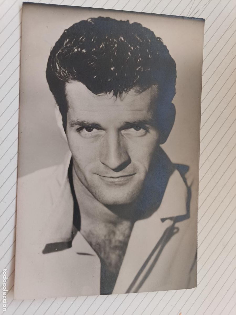 Cine: Hugh O'Brian, postal de cine original antigua