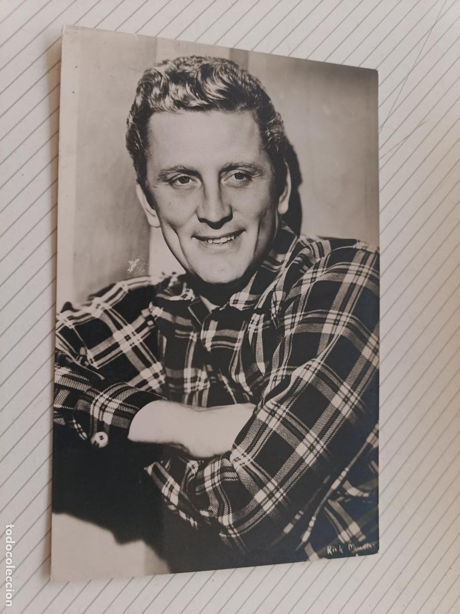 Cine: Kirk Douglas, postal de cine antigua