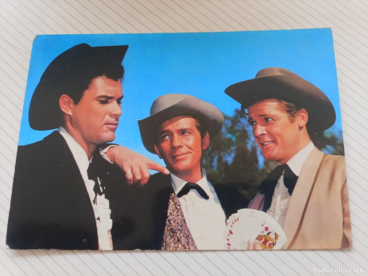 Cine: Roger Moore, postal de cine antigua