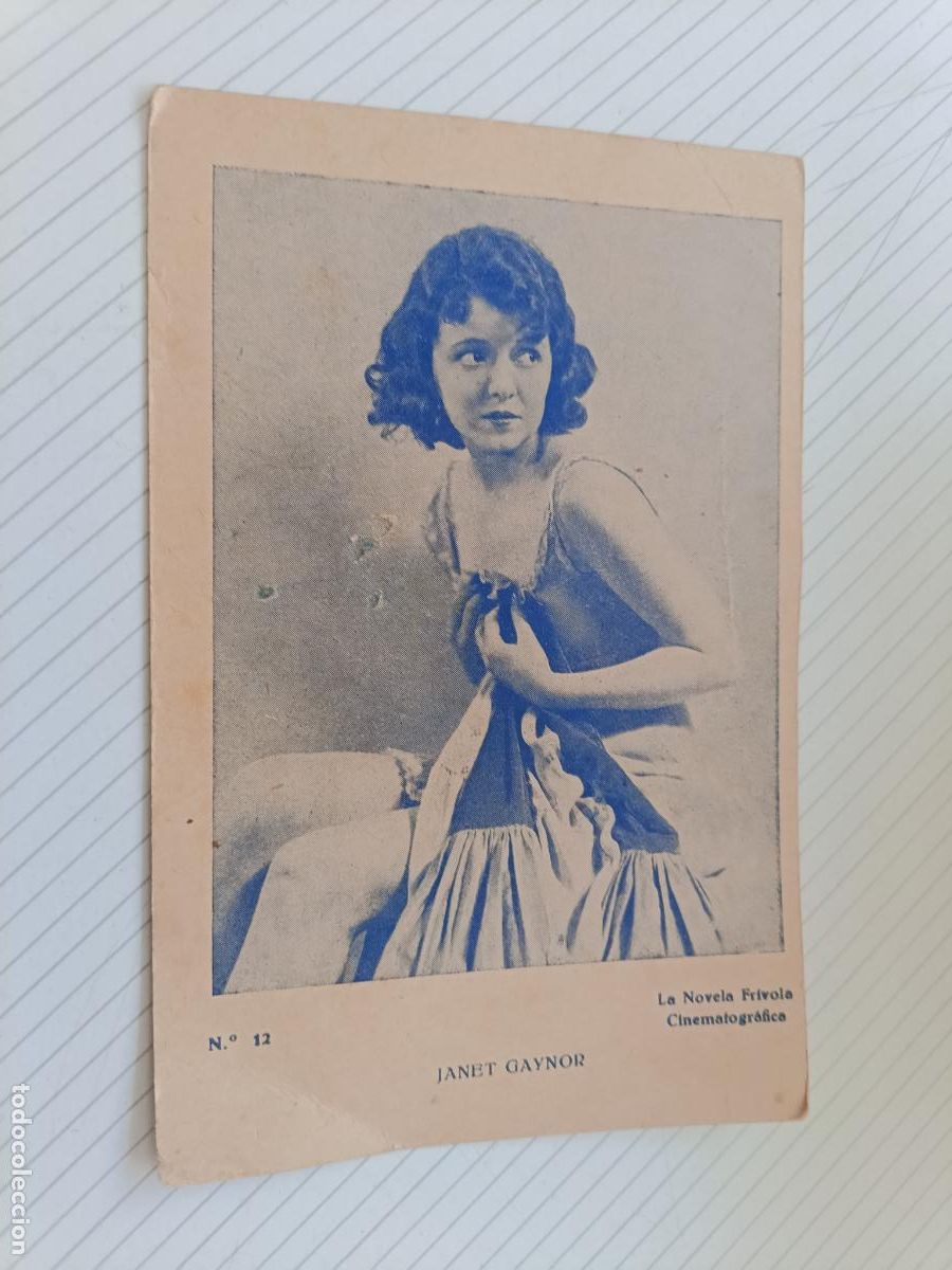 Cine: Janet Gaynor, tarjeta de cine antigua