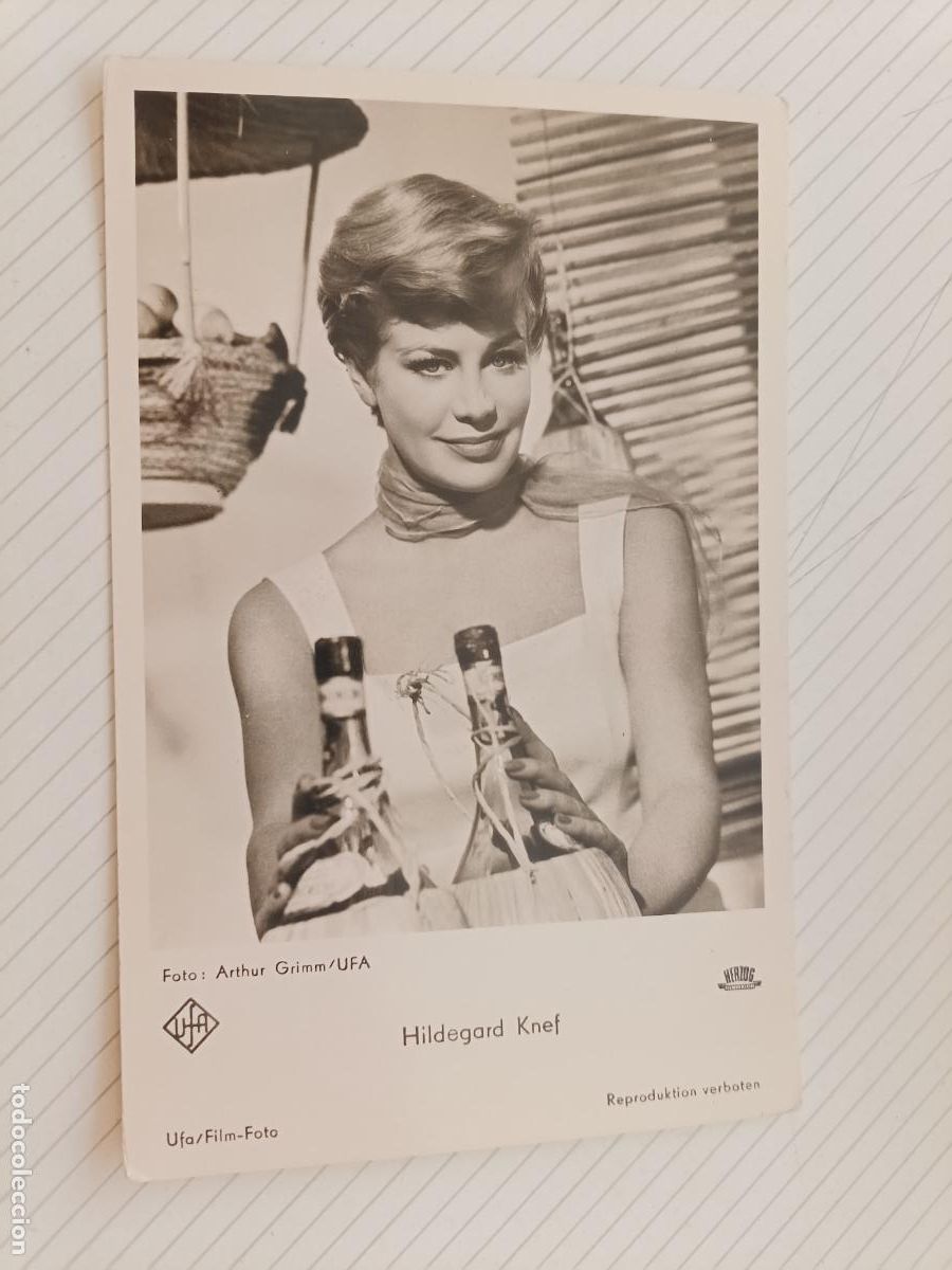 Cine: Hildegard Knef, postal de cine antigua original