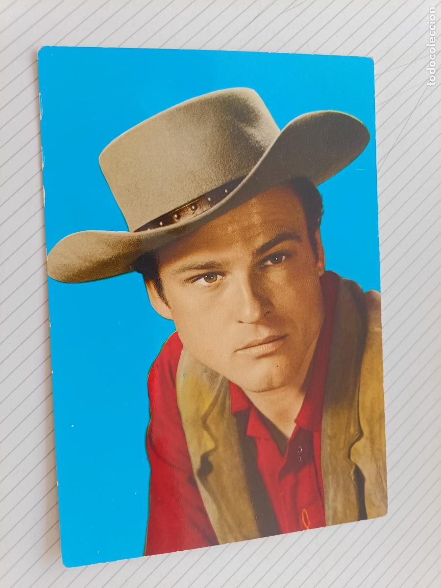 Cine: John Ericson, postal de cine original de &eacute;poca