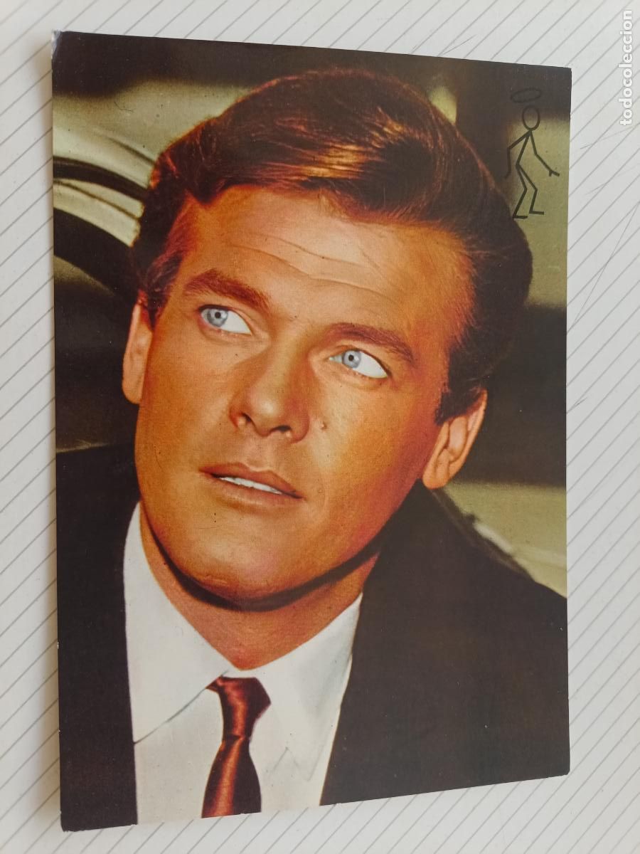Cine: Roger Moore, postal de cine original de &eacute;poca