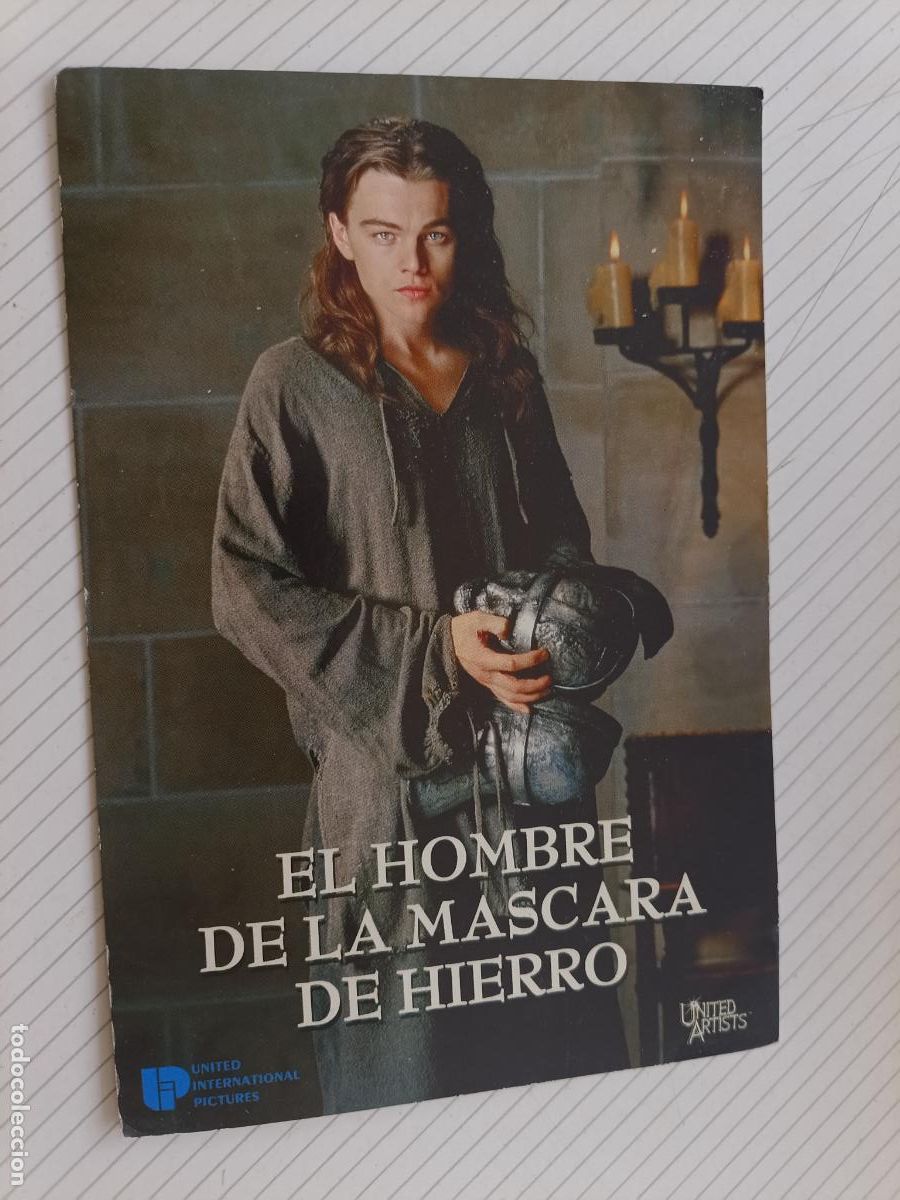Cine: El Hombre de la M&aacute;scara de Hierro, postal de cine, Di Caprio