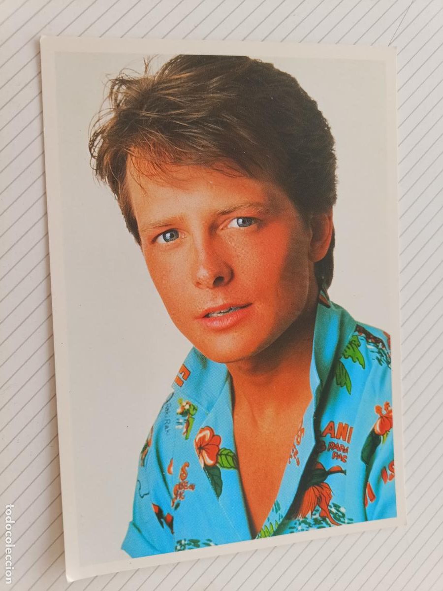 Cine: Michael J. Fox. Postal original de la &eacute;poca