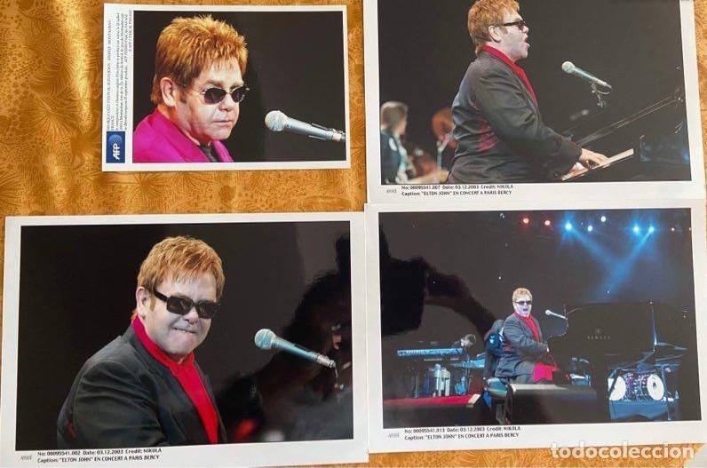 Cine: Elton John : Lot de 4 photos originales de presse Bercy et Montauban 2003