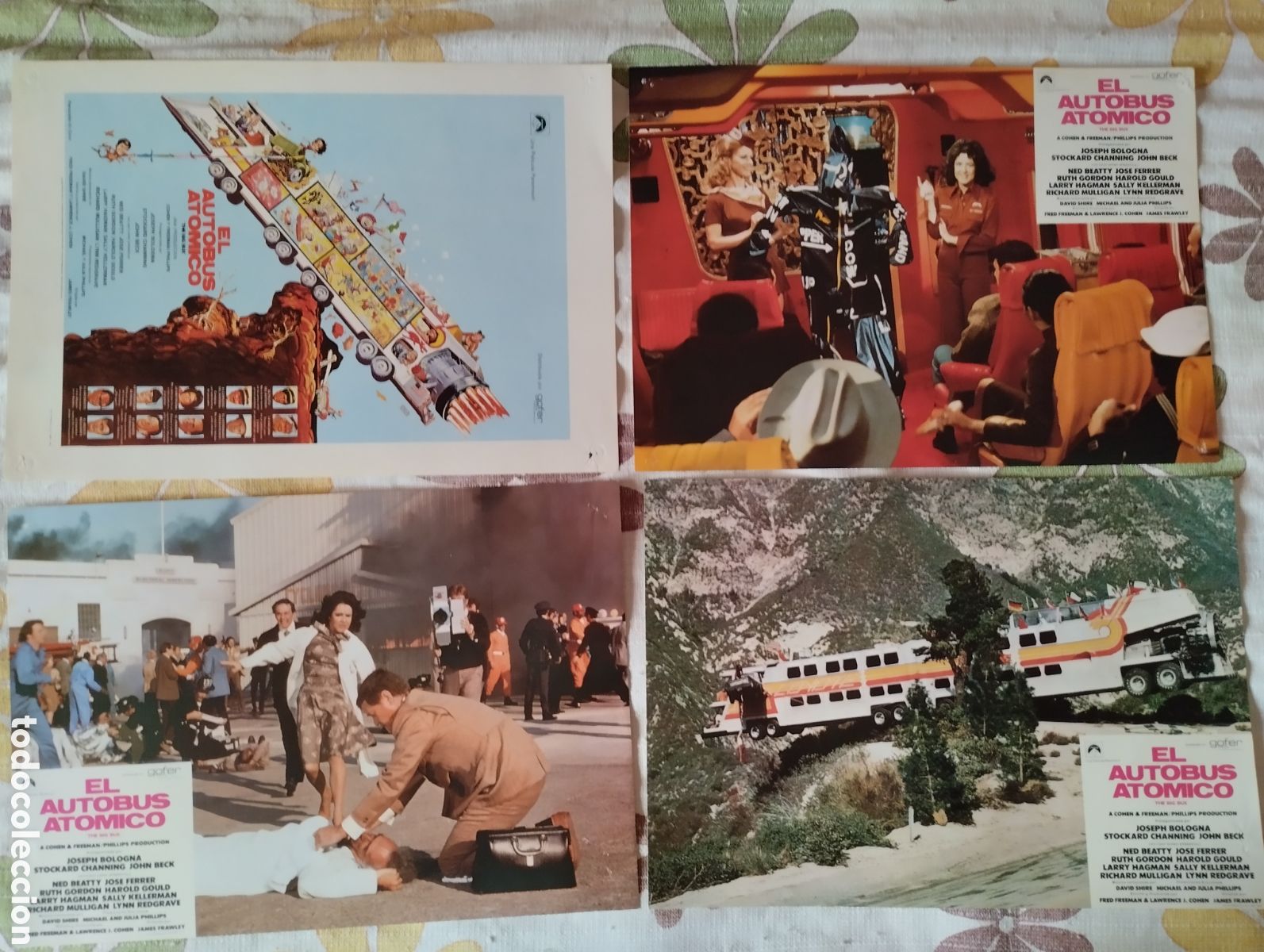 Cine: 2 JUEGOS DE FOTOCROMOS - CINE CAT&Aacute;STROFE- EL AUTOBUS AT&Oacute;MICO Y MONTA&Ntilde;A RUSA
