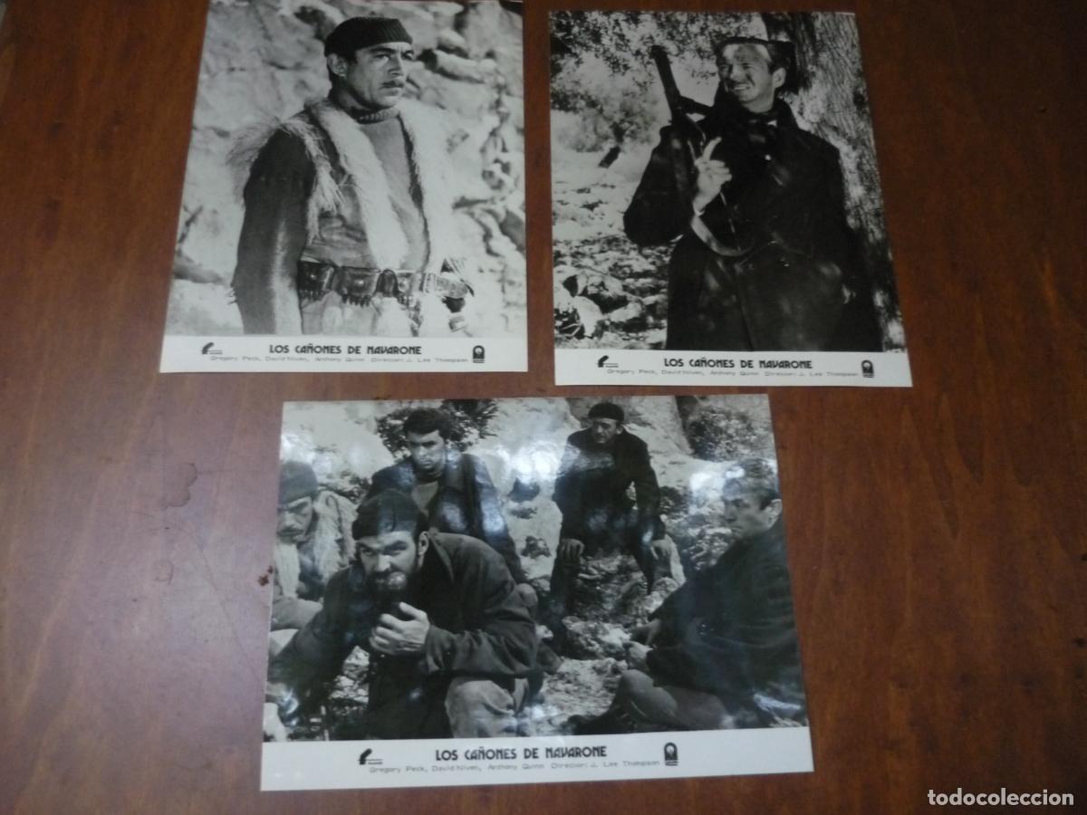 Cine: los ca&ntilde;ones de navarone - 3 fotos originales b/n - gregory peck david niven anthony quinn