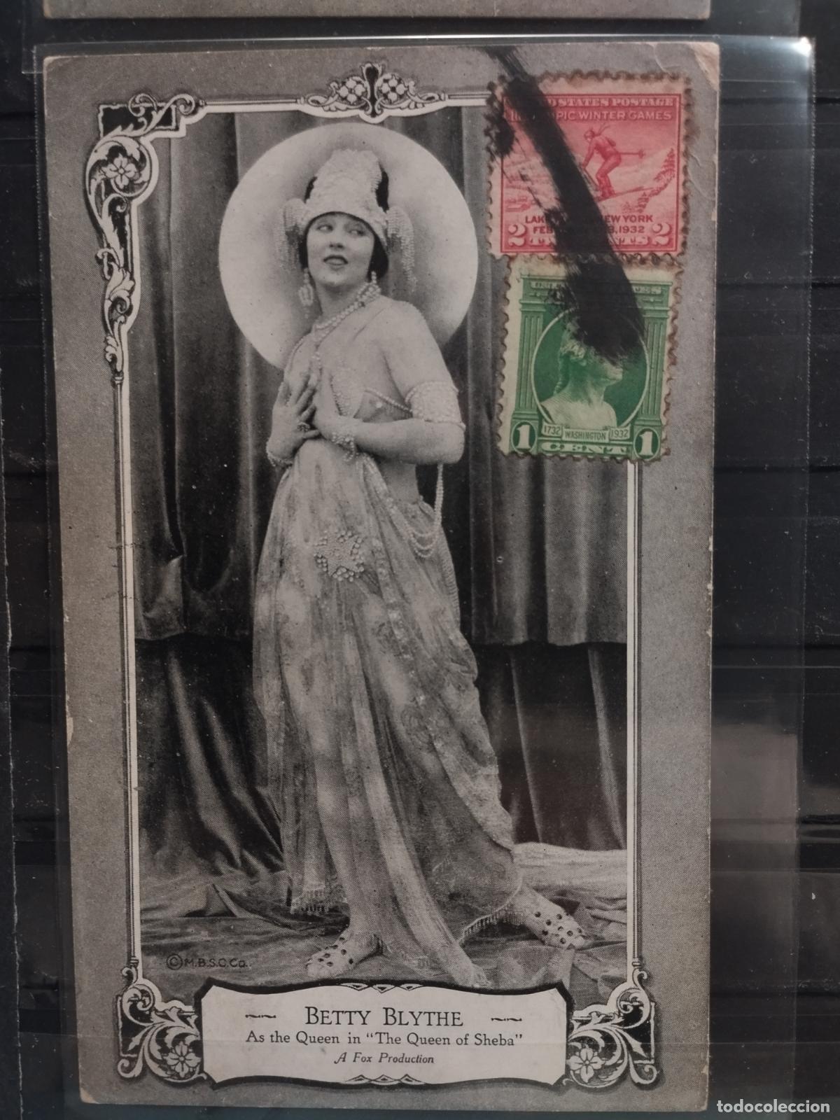 Cine: POSTAL. ACTRIZ. BETTY BLYTHE EN UNA ESCENA DE THE QUEEN OF SHEBA. DE EEUU A ESPA&Ntilde;A.