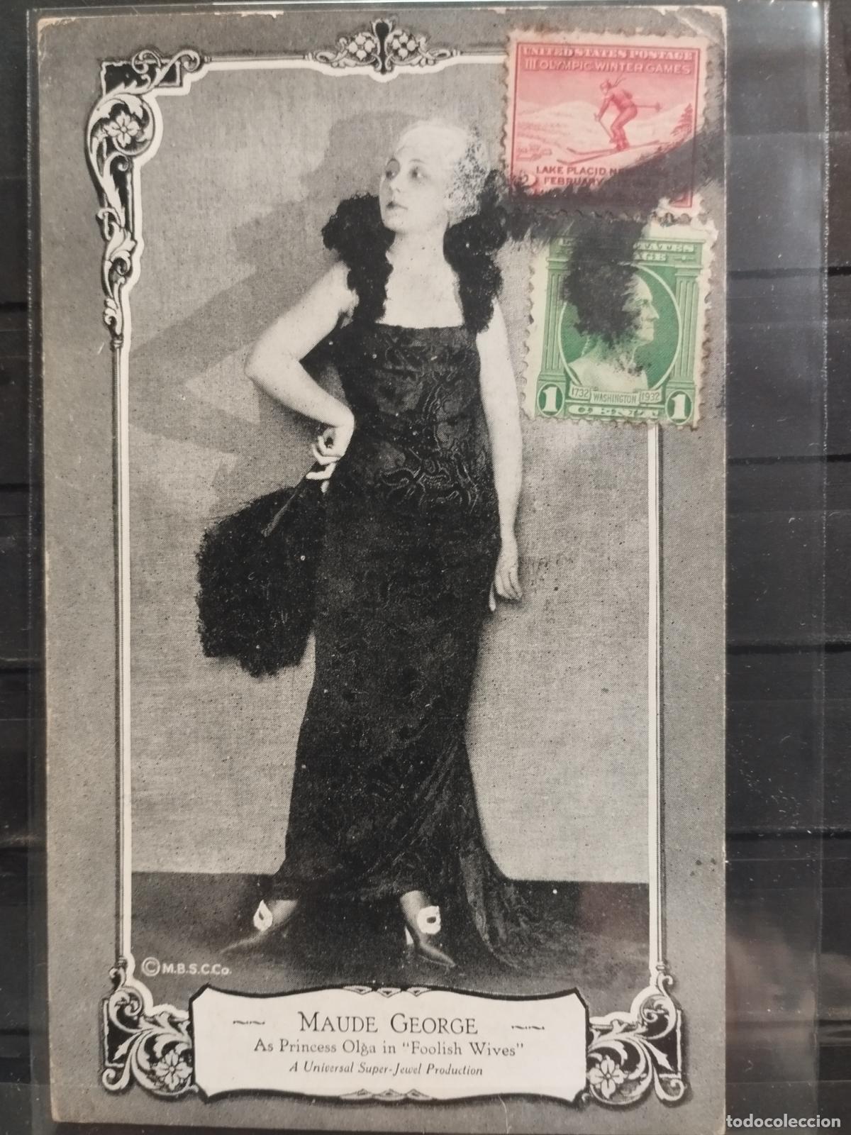 Cinema: POSTAL. ACTRIZ. MAUDE GEORGE EN UNA ESCENA DE FOOLISH WIVES. DE EEUU A ESPA&Ntilde;A. 1932