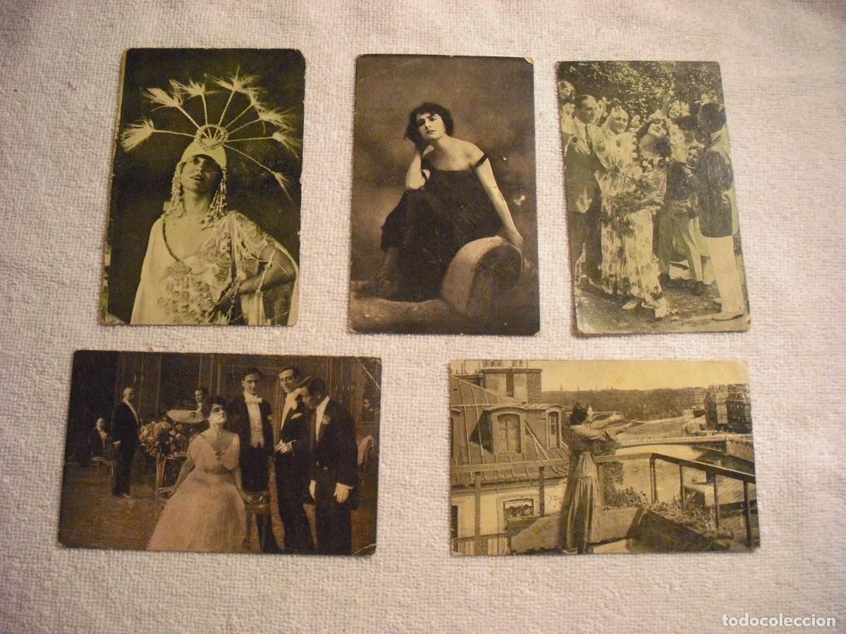 Cine: LOTE DE 5 TARJETAS/ CROMO DE CINE MUDO