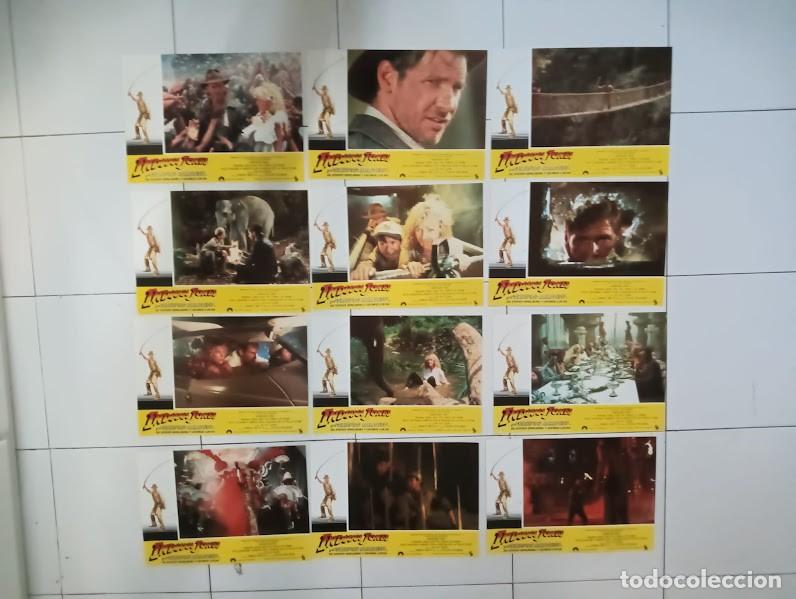 Cine: SJC 0008 INDIANA JONES Y EL TEMPLO MALDITO HARRISON FORD SET COMPLETO 12 FOTOCROMOS ORIGINAL ESTRENO