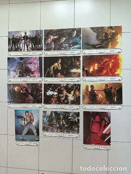 Cine: SJC 0012 ALIENS JAMES CAMERON SIGOURNEY WEAVER SET COMPLETO 12 FOTOCROMOS ORIGINAL ESTRENO
