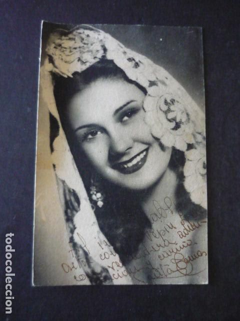 Cine: PACITA TOMAS CANTANTE ANTIGUA TARJETA CON FIRMA AUTOGRAFO 9 X 14 CM