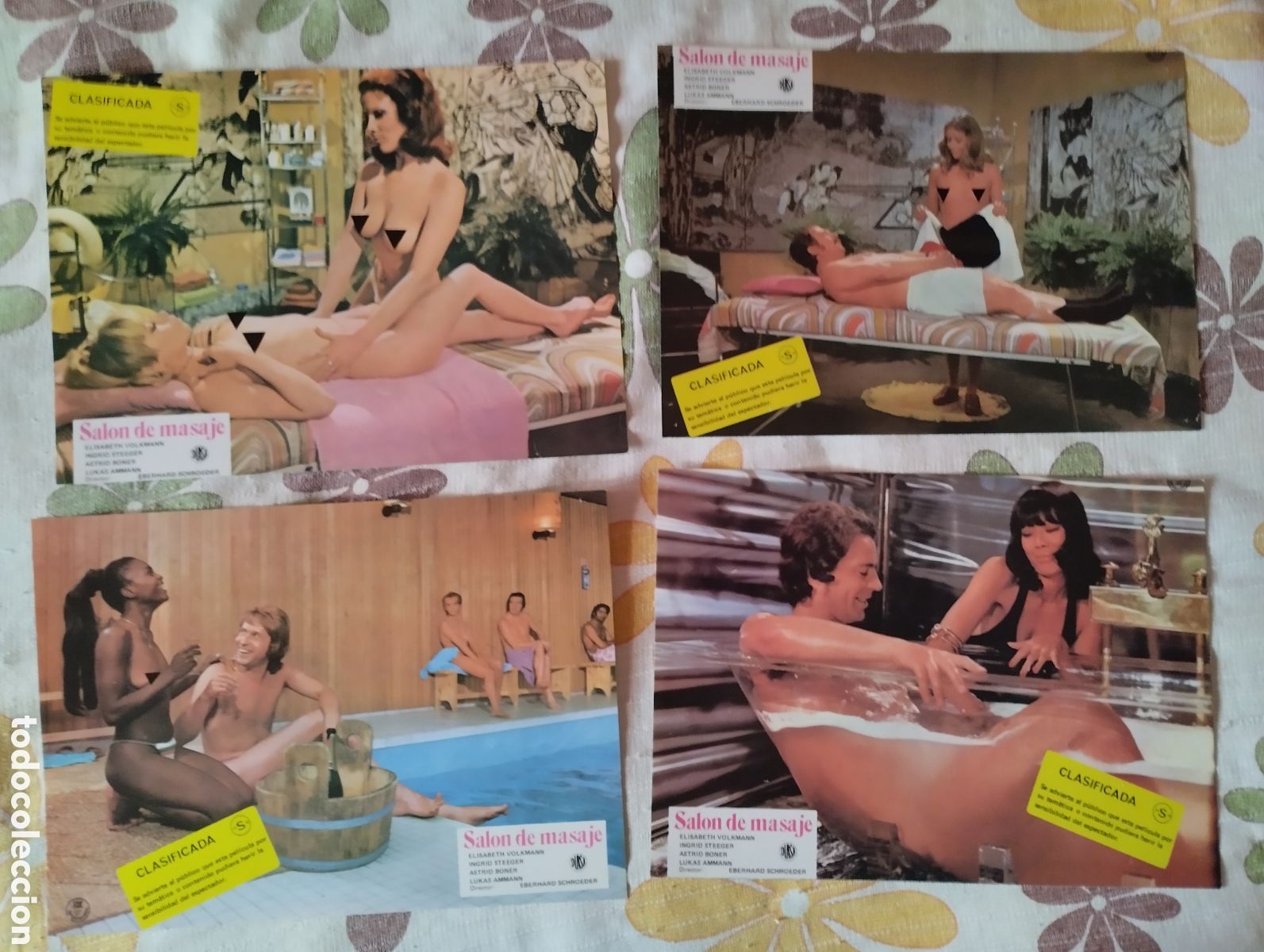 Cine: 8 FOTOCROMOS - SALON DE MASAJES - SET COMPLETO